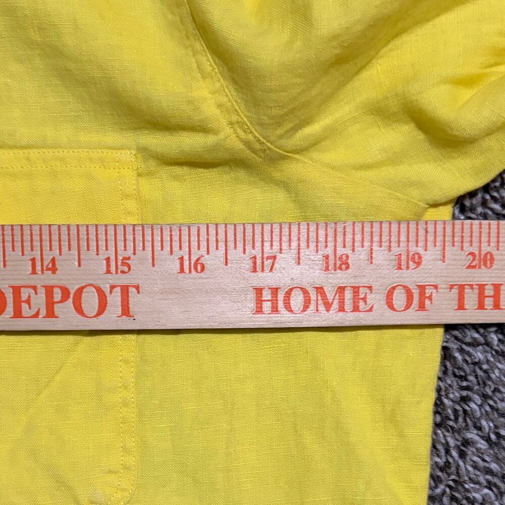 Lauren Ralph Lauren Womens 100% Linen Button Up Vibrant Preppy Pockets Yellow S - Picture 5 of 8